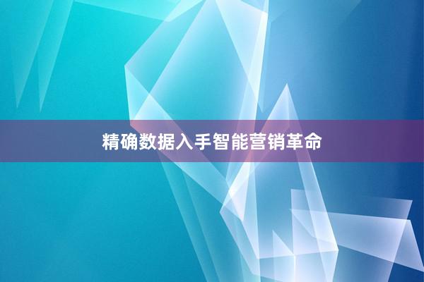 精确数据入手智能营销革命